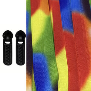 Printed Multi-Coloured Rainbow Gradient Invisible Nylon 5mm Zip By the Meter
