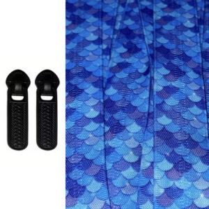 Printed Mermaid Scale Purple Shed Invisible Nylon 5mm Zip By the Meter