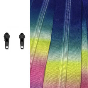 Printed Bright Rainbow Colour Nylon 5mm Zip By the Meter