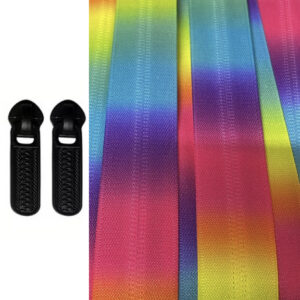Printed Multi-Coloured Rainbow Invisible Nylon 5mm Zip By the Meter