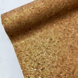 Real Natural Cork Fabric - Metallic Gold