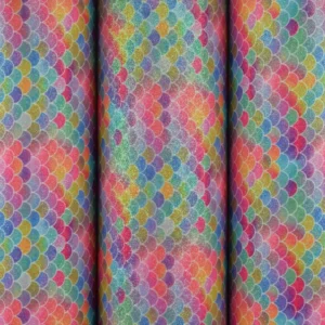 Mermaid Glitter PU Vinyl Leatherette Fabric - Carnival