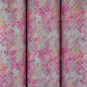 Mermaid Glitter PU Vinyl Leatherette Fabric - Flamingo