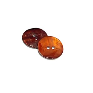 G410536\30 Natural Mother of Pearl Orange Dyed Shell Button (24mm)