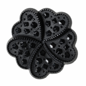 Patterned Flower Shape Black Shank Buttons