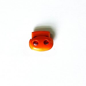 10pcs Plastic Orange Colour Cord Locks Spring Toggle Stopper Double Hole