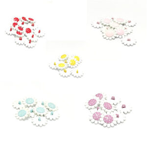 Daisy Flower With Dots Shank Button (24mm)