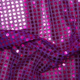 6mm Round Hologram Sequins Sparkle Fabric - Purple