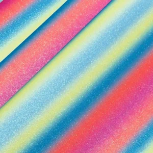 Rainbow Glitter PU Vinyl Leatherette Fabric - Delight