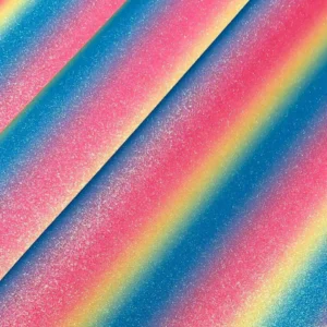 Rainbow Glitter PU Vinyl Leatherette Fabric - Fantasy