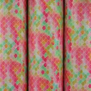 Mermaid Glitter PU Vinyl Leatherette Fabric - Watermelon