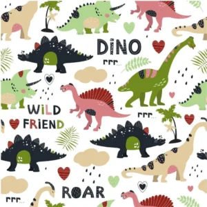 Dinosaurs Quilting Fabric Digital Print 100% Cotton Fabric