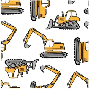 Kids Construction Road Roller Quilting Fabric Digital Print 100% Cotton Fabric