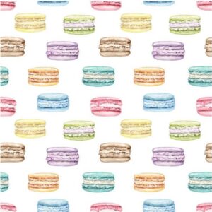 Macaroon Sweet Treats Candy Baking Quilting Fabric Digital Print 100% Cotton Fabric