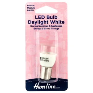 Hemline Push-In Medium BA15D LED Daylight White Sewing Machine Bulb (220V)