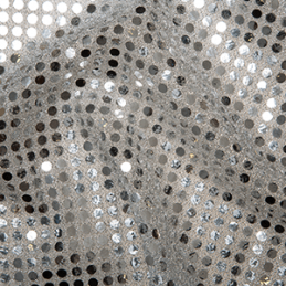 6mm Round Hologram Sequins Sparkle Fabric - Silver
