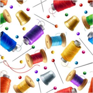 Sewing Threads and Needles Quilting Fabric Digital Print 100% Cotton Fabric