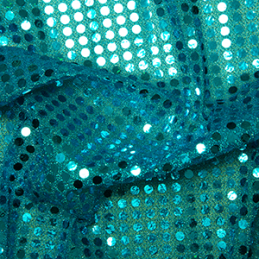 6mm Round Hologram Sequins Sparkle Fabric - Turquoise