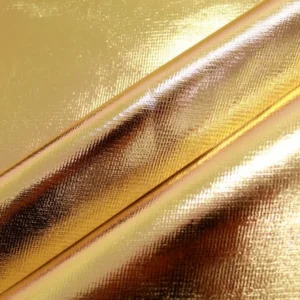 Tricot Lame Metallic Finish Foil Fabric - Gold