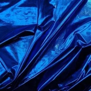 Tricot Lame Metallic Finish Foil Fabric - Royal Blue