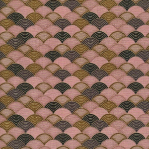 Salmon Pink Seigha Pattern Fish Scales Uroko 100% Cotton Japanese Fabric