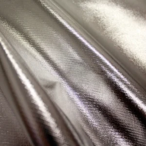 Tricot Lame Metallic Finish Foil Fabric - Silver
