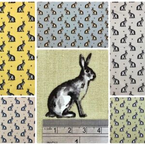 Beatrix Country Hare / Bunny Fabric 100% Cotton Fabric Animal